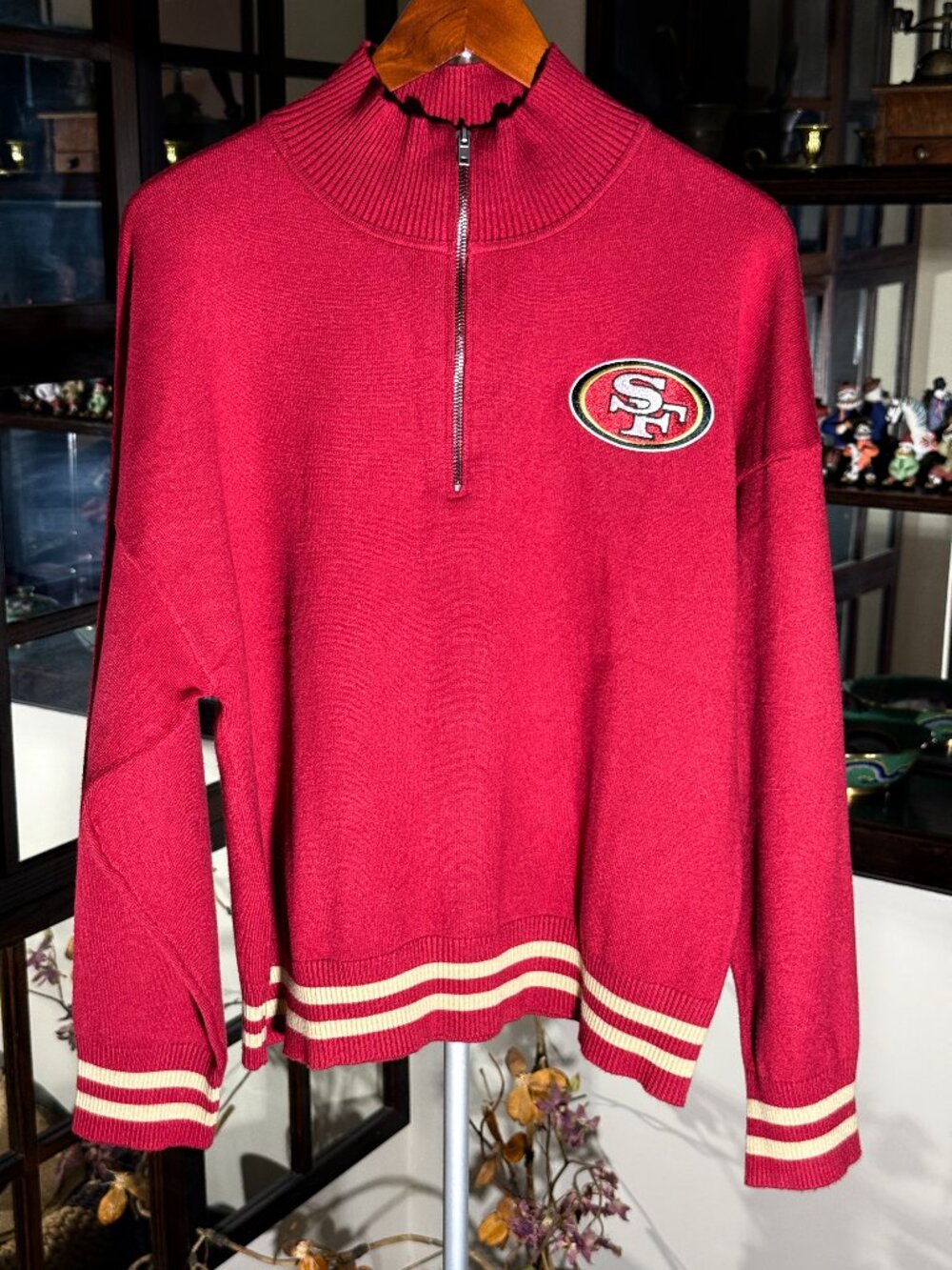 NFL Officially Licensed San Francisco Quarter-Zip Women's Pullover Sweater Sz XL